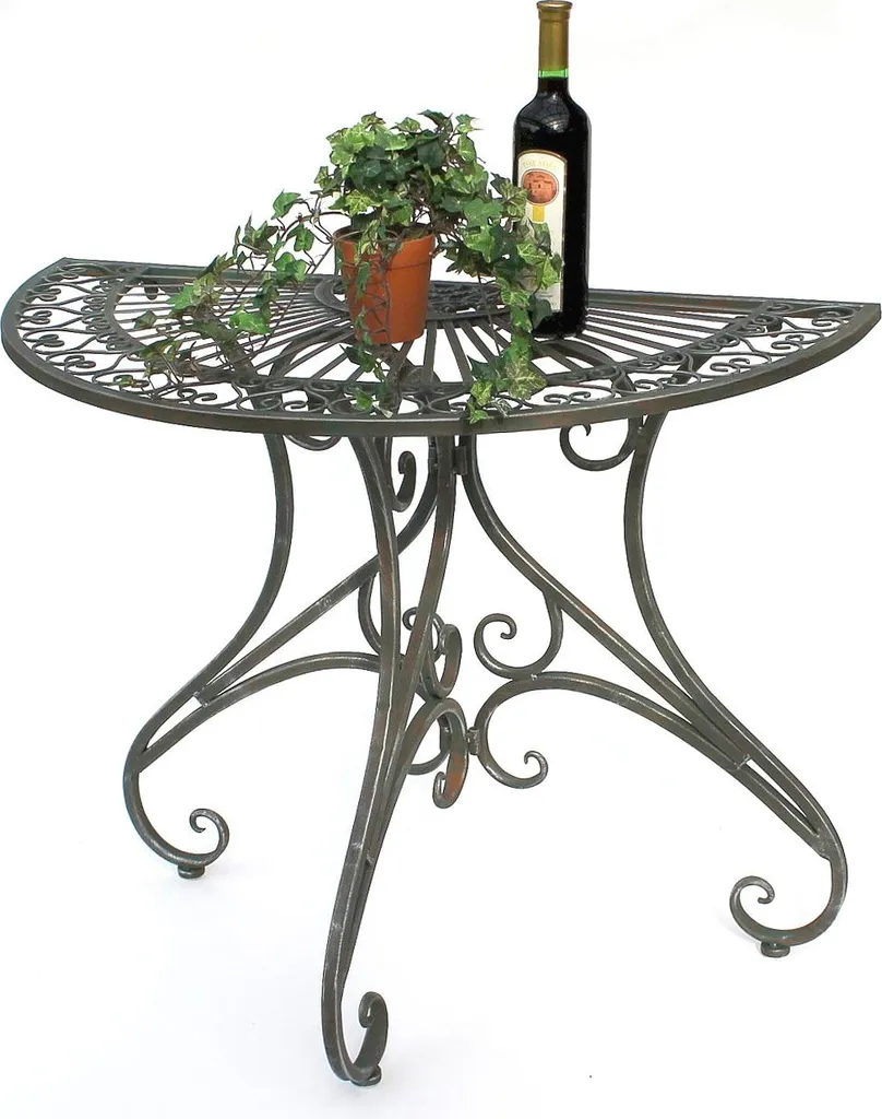 Table de jardin demi-ronde console de couloir gain de place 90 cm - 10