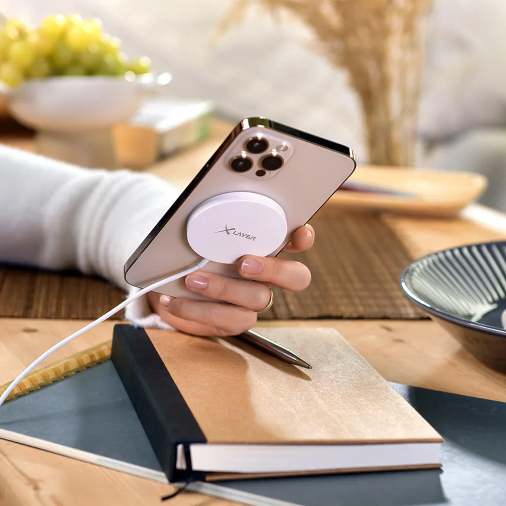 Chargeur Induction Xlayer 219370 MagFix Pro Wireless Blanc Magnétique 15W