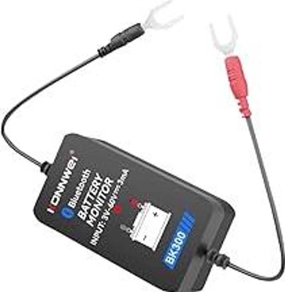 KONNWEI BK300 KFZ Batteriewächter 12V/24V, Bluetooth 5.0 Batterie Monitor & Diagnosegerät, Start- und Ladesystemtest, Live-Spannung & Verlauf, Ap...