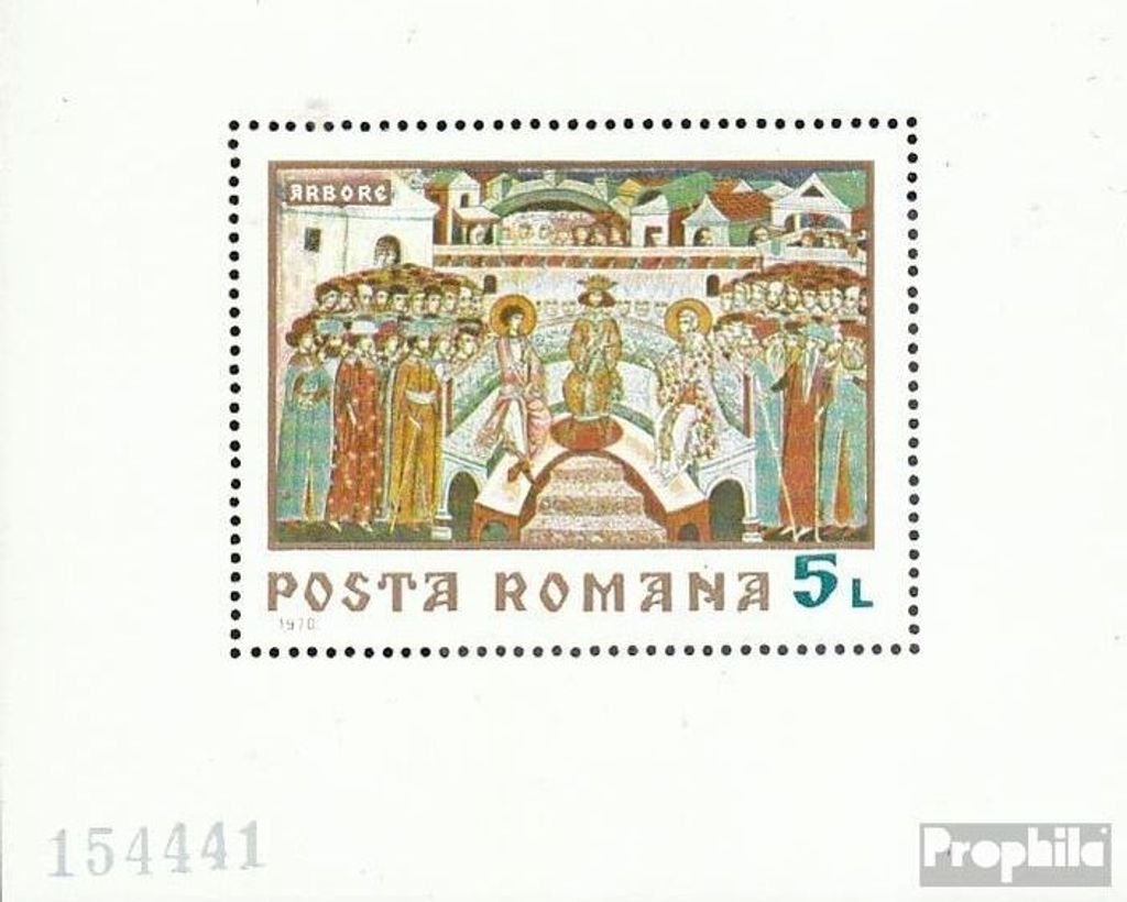 Briefmarken Rumänien 1970 Mi Block76 (kompl.Ausg.) postfrisch Fresken