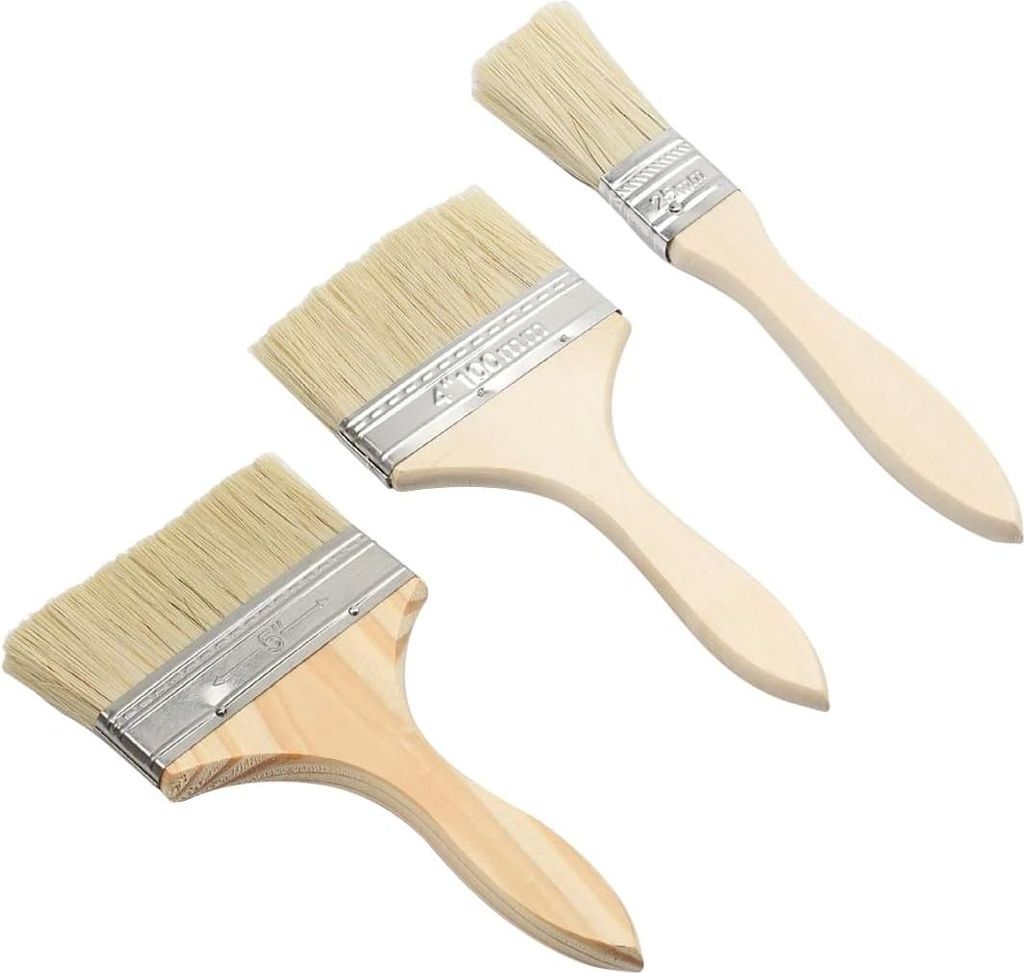 Pinselset - Für Lacke und Wandfarbe - 3 Stück - Verschiedene Größen