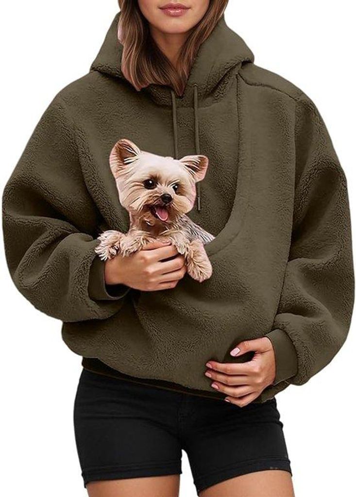Herbst/Winter Damen-Hoodie, groß, Bronsfarben, mit Produktbild 