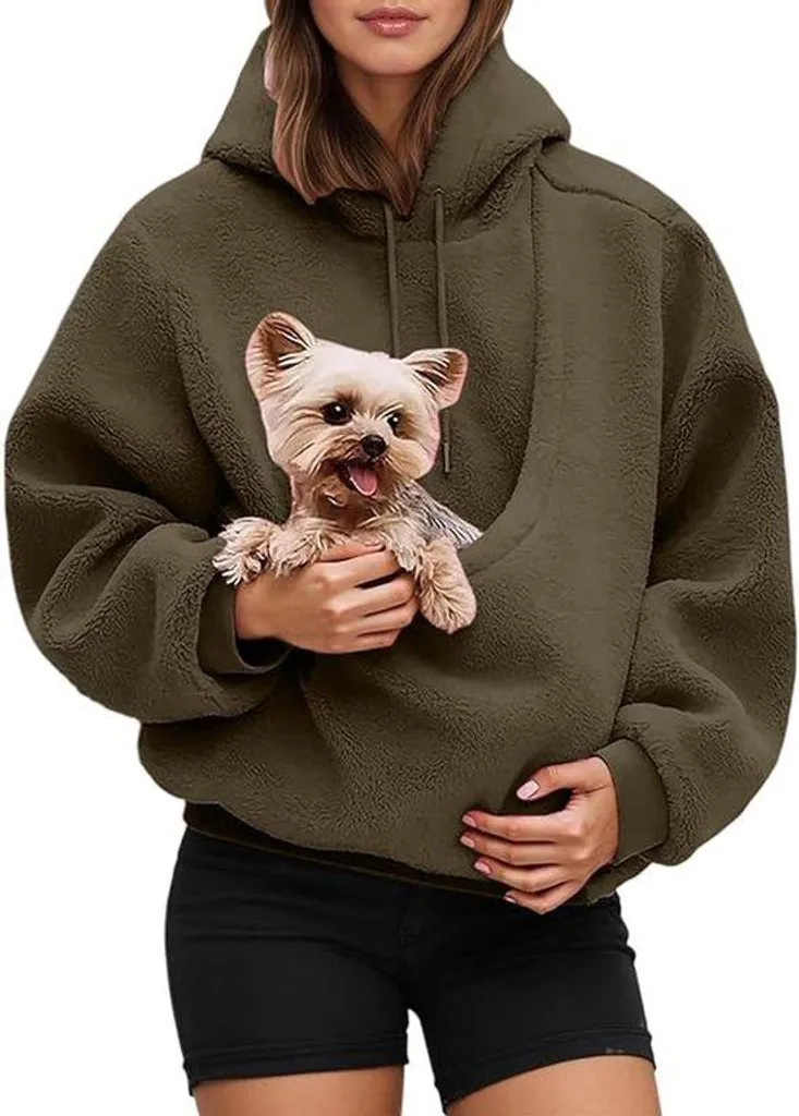 Sweat porte-animal bronze femme : fini le froid pour votre petit chien