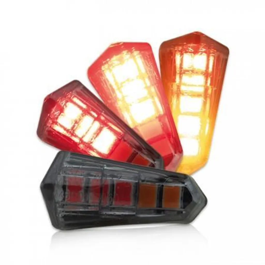 Mini Clignotants LED SMD PIKE avec Feu Stop Intégré Verre Fumé Noir