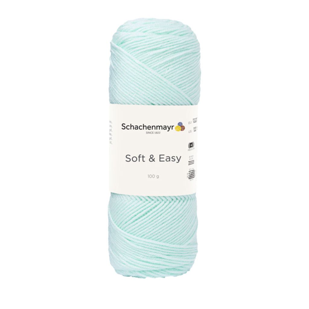 A single ball of mint-colored yarn on a white background.