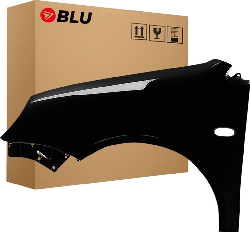 BLU Kotflügel Passend für VW Volkswagen Polo 9N IV 4 L041 LO41 Links Schwarz Schwarz | 2001-2005 | Vorderseite Vorne | Lackiert | Einbaufertig