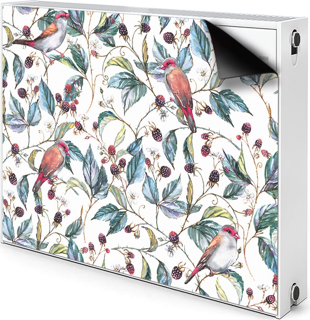 Magnet Heizkörper Heizkörper-Abdeckung Heizkörperabdeckung 90x60 cm - Vögel in Himbeeren