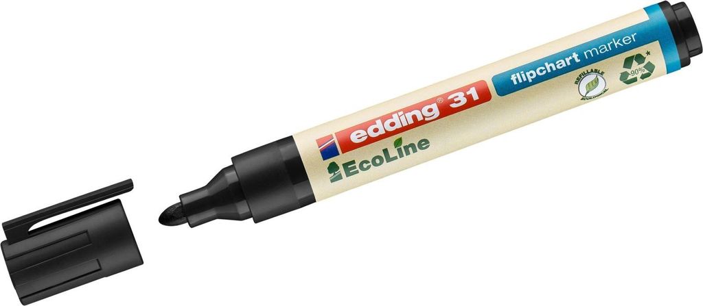 Edding 31 EcoLine, 1 Stück(e), Schwarz, Rundspitze, 1,5 mm, Produktbild 