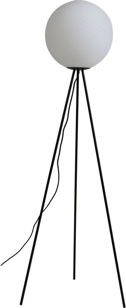 Lucande Stehleuchte Kestralia, weiß, Glas, Ø 35 cm, E27