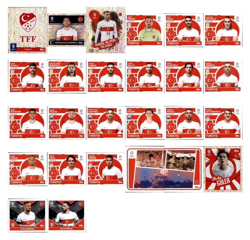 UEFA EURO 2024 Germany - Sammelsticker - Mannschaftspaket - Türkei