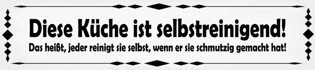 vianmo Blechschild 46x10 cm Küche Selbstreinigend
