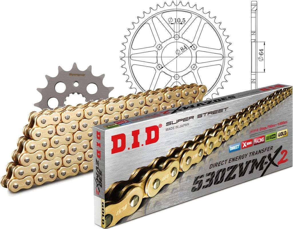 Kettensatz DID Stahl 530ZVM-X / 102 Endlos