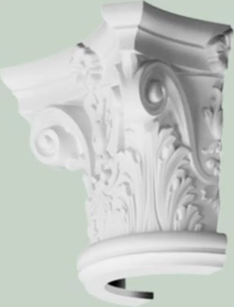 Élément Décoratif Baroque Blanc 36 cm - Finition Sculptée Haut de Gamme