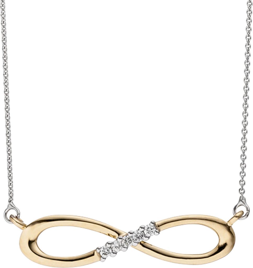 Collier Unendlichkeit Infinity Symbol 5 Diamanten Produktbild 