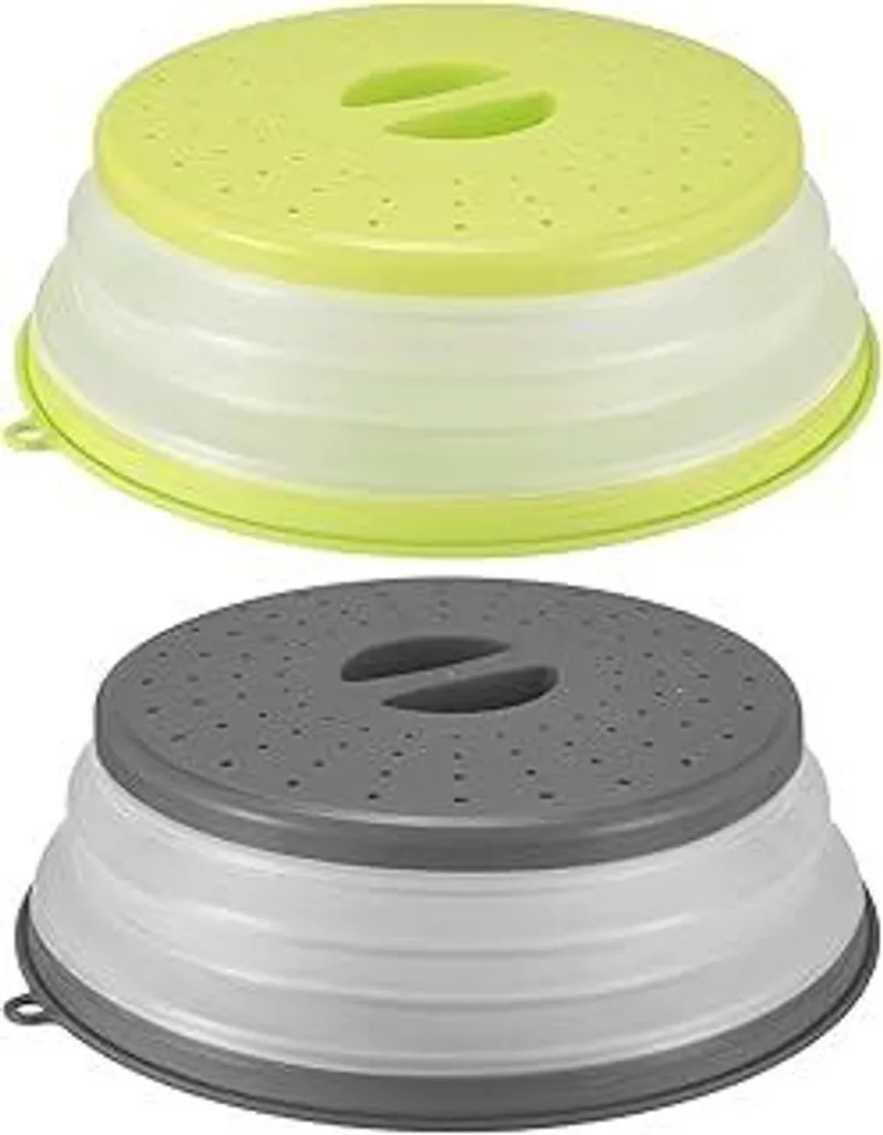 Coperchio Microonde Antischizzo - Set 2 Pieghevoli con Fori Vapore