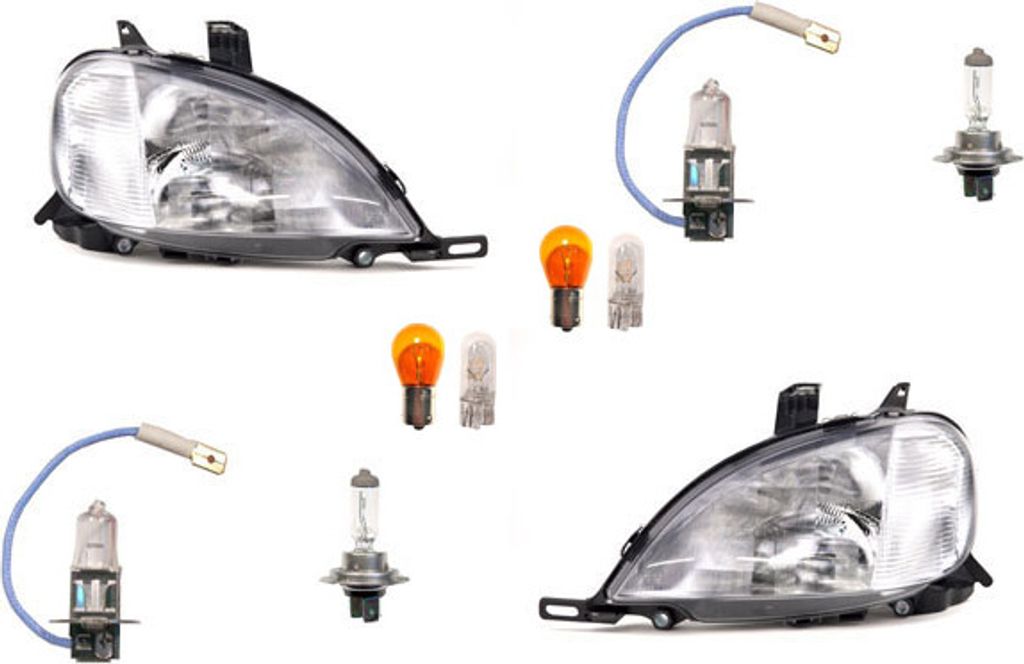 Johns, Scheinwerfer Halogen Front passend für Mercedes W163 M-Klasse 98-01 Leu. Set L R 1638203761 A1638203761 1638203861 A1638203861