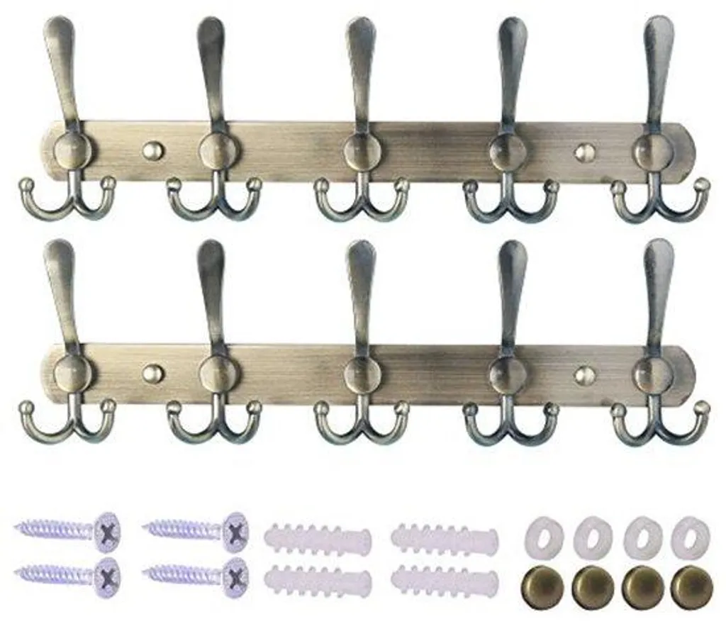 Organisateur mural 5 crochets inox bronze gain de place pour vestiaire