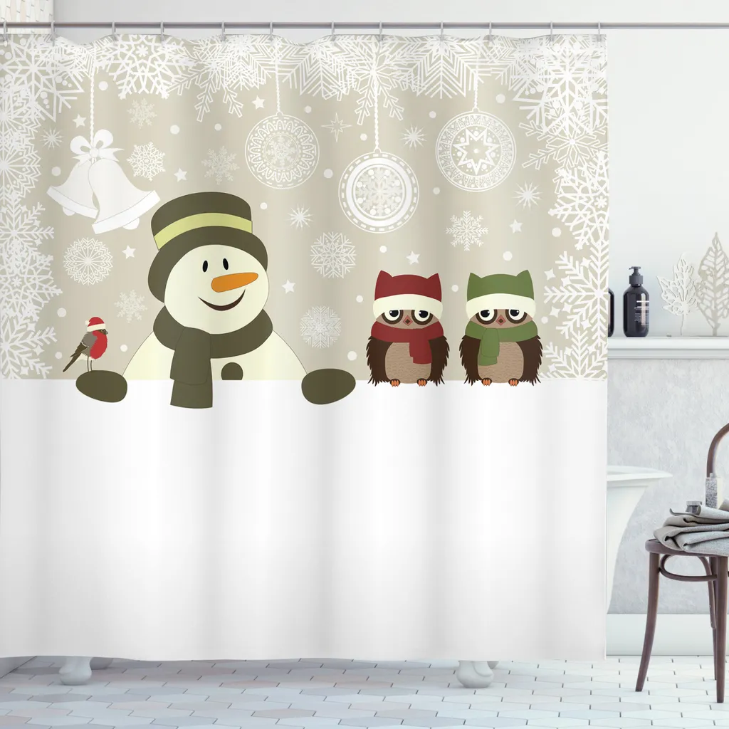Rideau de Douche 175x240 pour Déco de Noël Hivernale et Chaleureuse