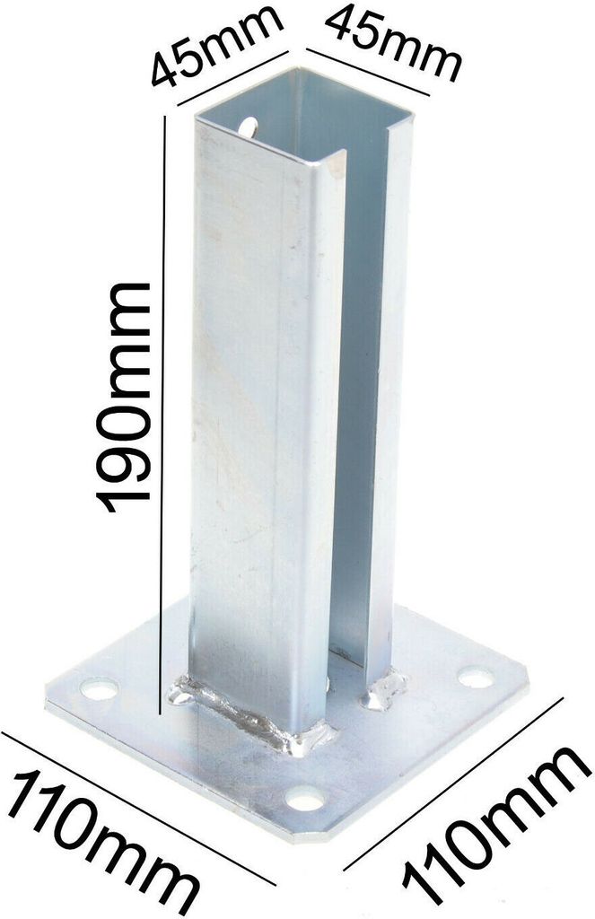 Aqbau® Pfostenträger für Zaunpfosten 50x50 zum aufschrauben Produktbild 2