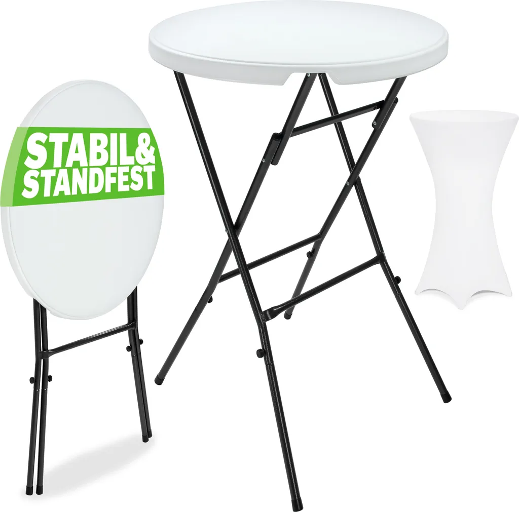 CASARIA Tavolo Alto Bistrot 110cm | Robusto Metallo Pieghevole