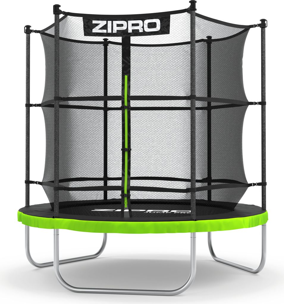 ZIPRO Trampolin Jump Pro IN | 6FT Ø 183cm | Gartentrampolin Kindertrampolin Komplett-Set inkl. Innennetz, Leiter & Randabdeckung, Outdoor, Grün