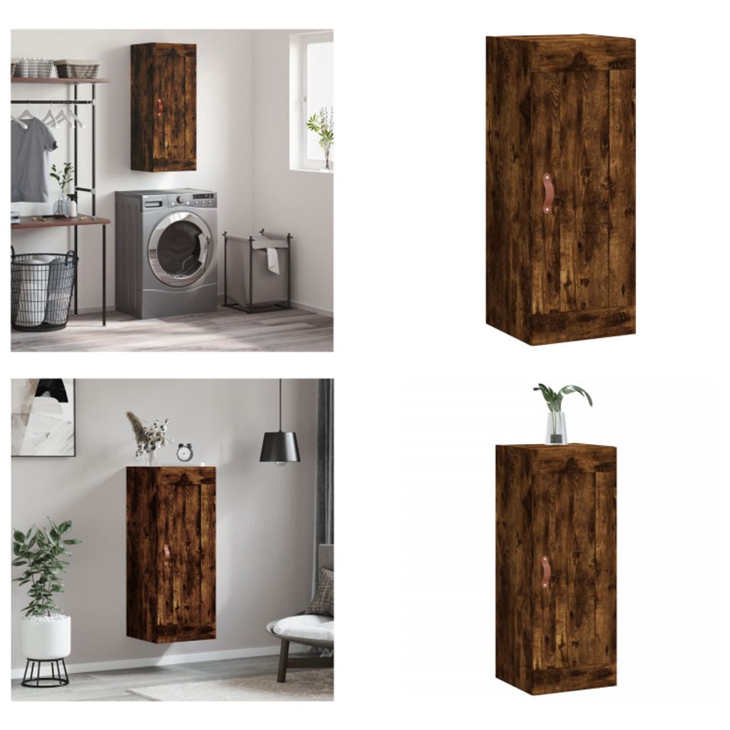 vidaXL Wandschrank Räuchereiche 34,5x34x90 cm Holzwerkstoff - Wandschrank - Wandschränke - Schrank - Lagerschrank
