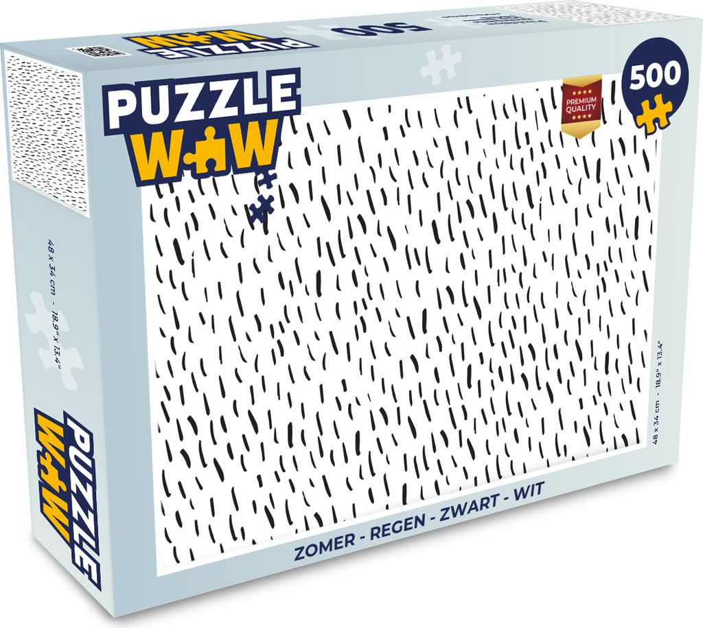 MuchoWow Puzzle 500 Teile Sommer - Regen - Schwarz - Weiß - 500 Teile - Kinder - Selberbauen - Puzzlespiele