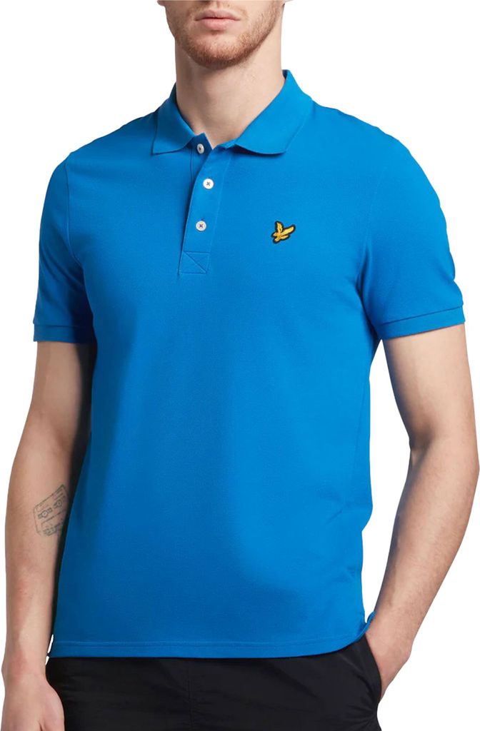 Lyle & Scott Polo blau einfarbig Baumwolle