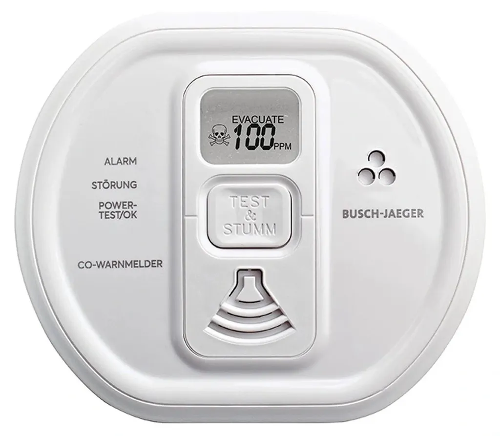 Busch-Jaeger Détecteur CO2 Monoxyde Carbone 85dB Socle sans fil