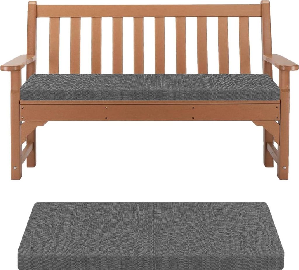 Sitzkissen für Bank oder Gartenbank - Komfortabel und Strapazierfähig - 1 Stück - Dunkelgrau - 100x35x8cm