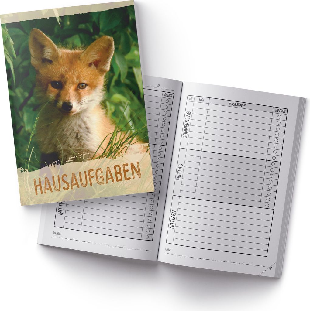 itenga Hausaufgabenheft Fuchs (Motiv 25) DIN A5, 96 Seiten Produktbild 