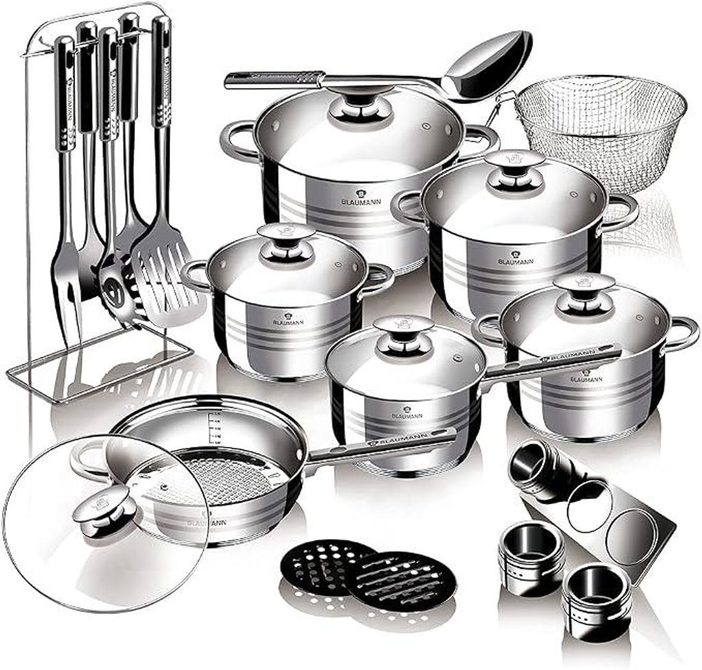 Set completo da cucina in acciaio inossidabile, linea Immagine del prodotto 