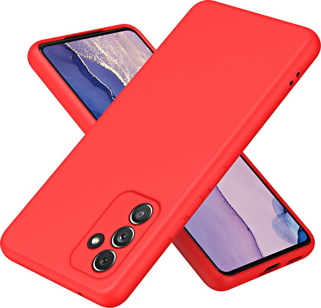 Galaxy A54 5G Hülle, Flüssig Silikon Handyhülle Stoßfest Kratzfest Schutzhülle für Samsung Galaxy A54 5G Rot