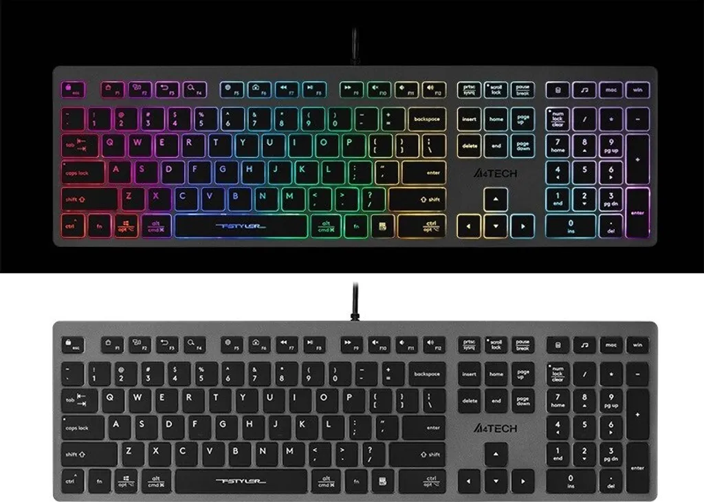 Clavier A4 Tech FStyler FX60H - Clavier Chiclet Rétroéclairé Néon - 5
