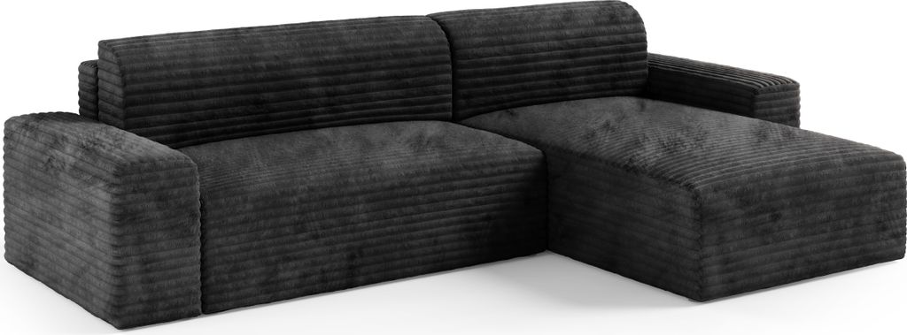 KEF Ecksofa Ohio – L-Form – 300x70x185 cm – Mit Schlaffunktion – Liegefläche 140x240 cm – Universell Rechtsseitig oder Linksseitig - Ti...