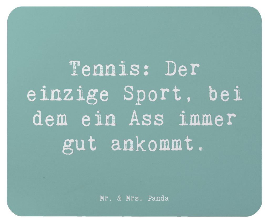 Mr. & Mrs. Panda Mauspad Spruch Tennis Ass - Meeresbrise - Geschenk, pc mausunterlage, Aufschlag, Teamsport, Humor, Doppel, Mousepad, Sportart, Spo...