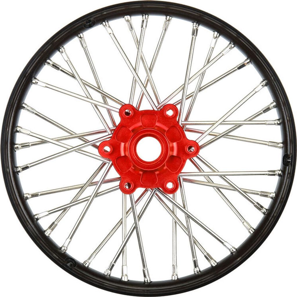 Proline 1:4 Pro-Spec Aluminum V2 Bead Front Wheel Black/Red (1): Promoto-MX