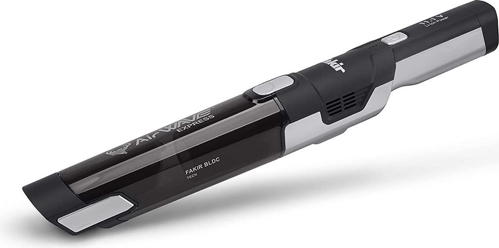 A handheld vacuum cleaner on a white background.