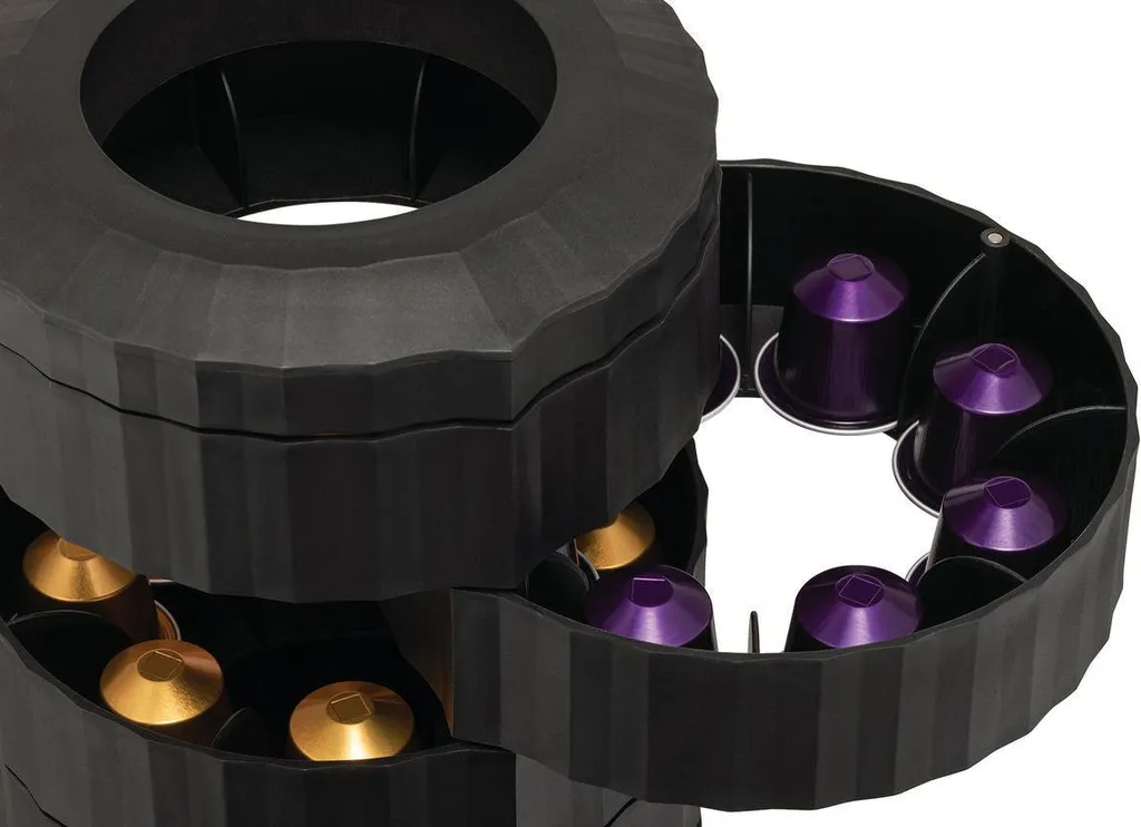Porte-capsule Alessi Plissé Noir - Solution Rangement Café Chic et Compact - 6