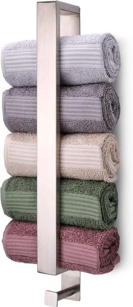 Barre porte-serviette murale 40 cm adhésive en inox pour salle de bain