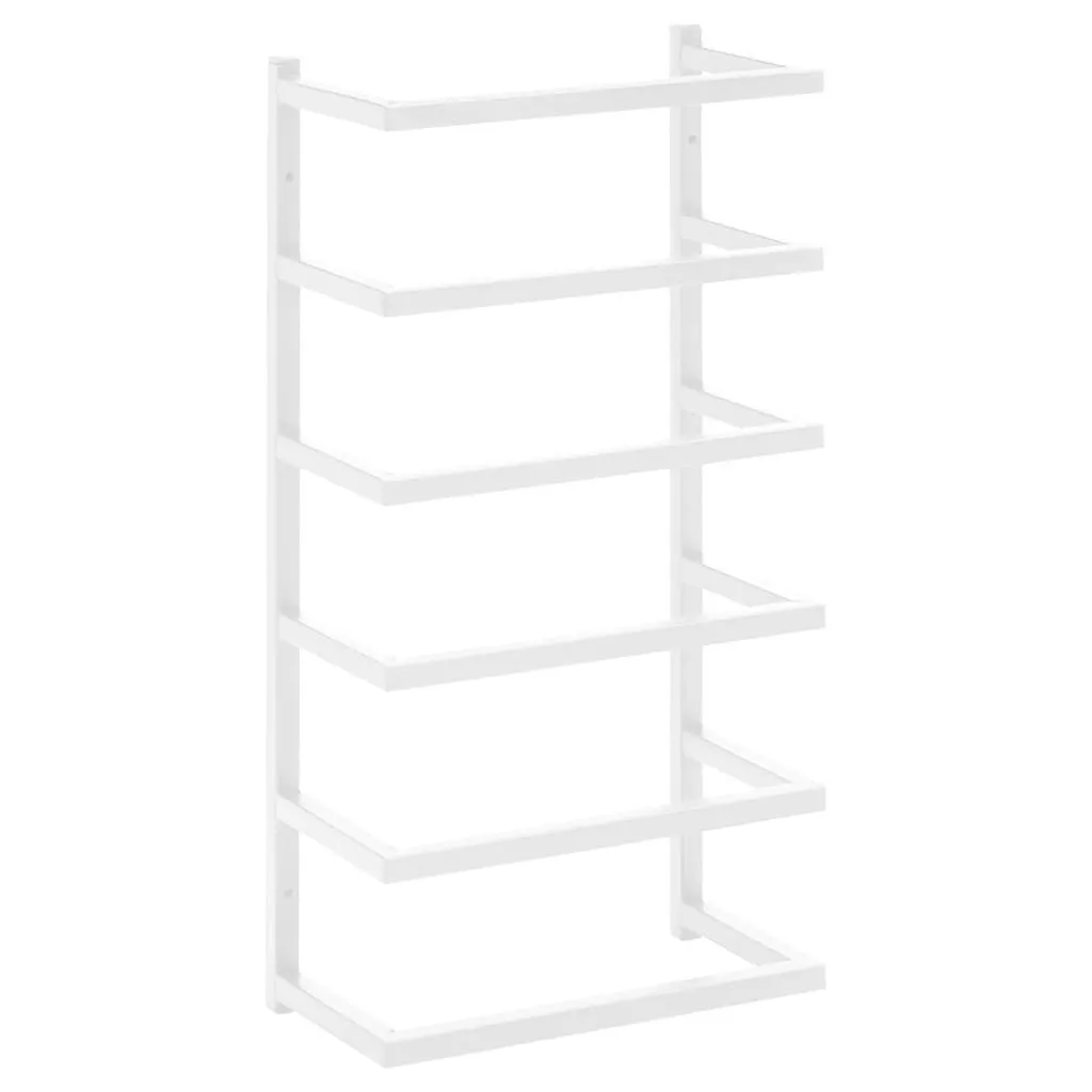 vidaXL Portasciugamani bianco 24x12x48 cm in acciaio