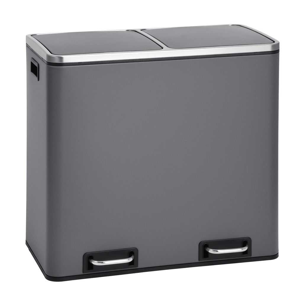 SVITA TM2X24 Poubelle grise 48 litres (2x24L) Poubelle à Image du produit 