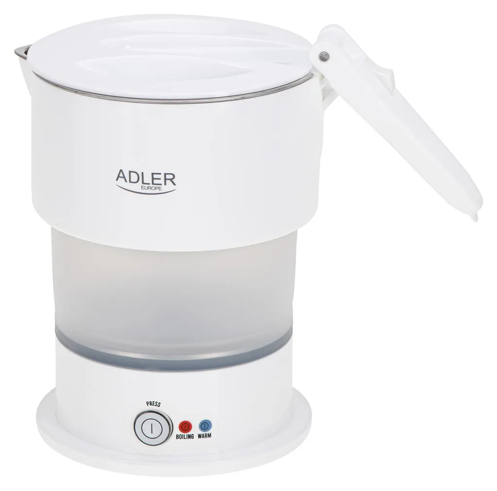 Petite bouilloire de camping pliable 0,6 l Adler AD 1377 blanc épuré