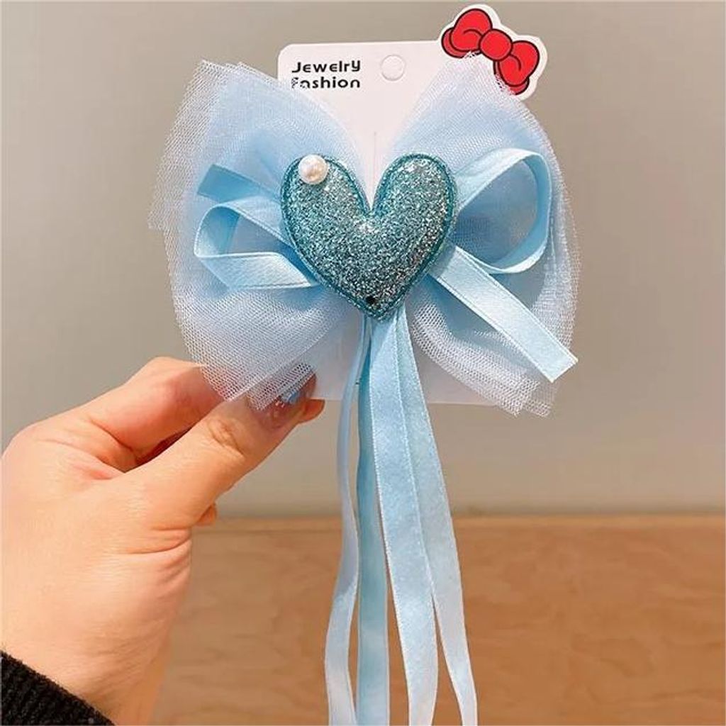 Dekorative Haarspange Heart - Blau für romantischen Look KP38387