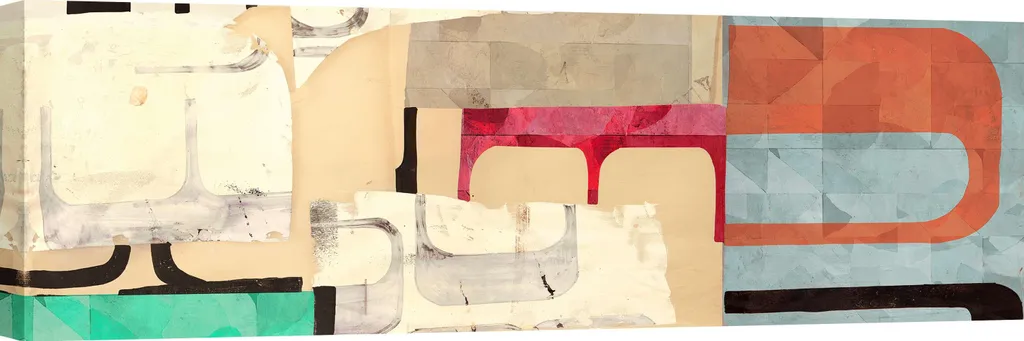 Habiller un grand mur vide : Tableau panoramique abstrait 120 x 40