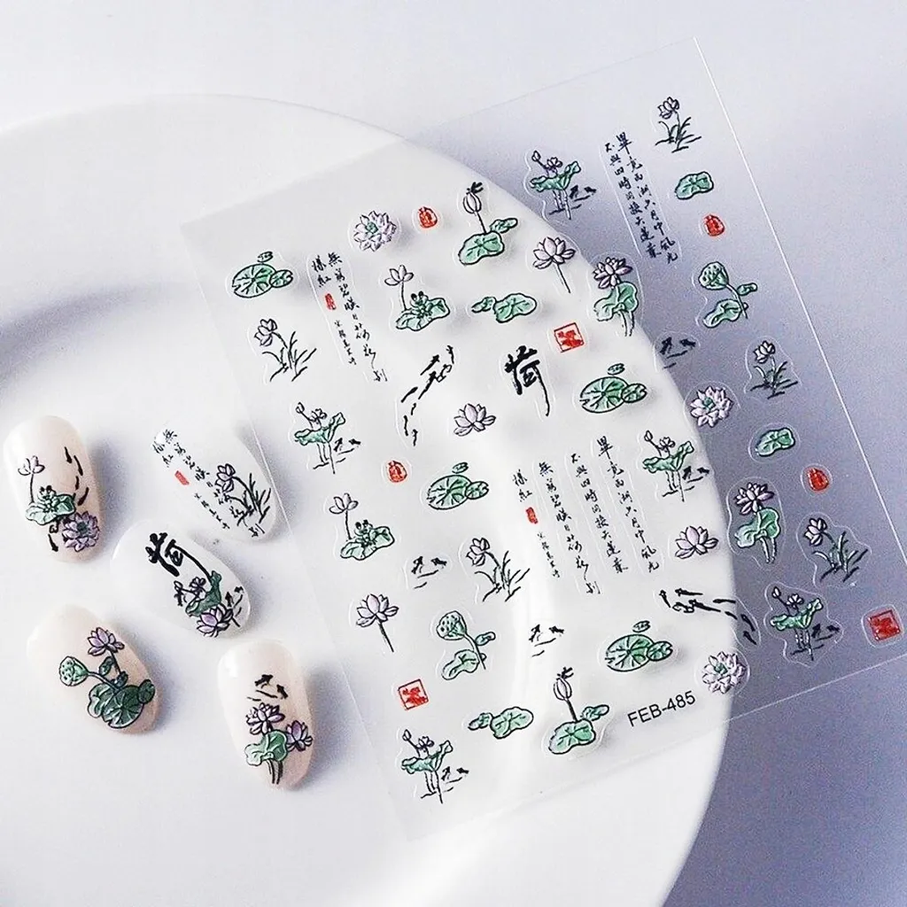 Nail Art Zen 3D Loto | Stickers Autoadesivi Convessi Esclusivi