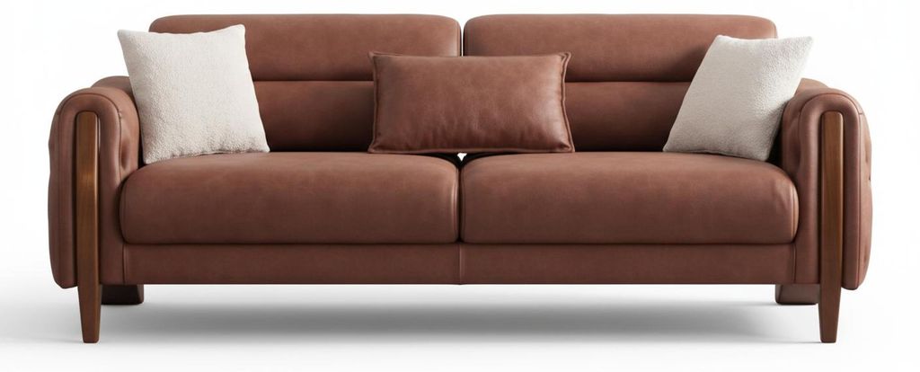 Braun Sofa 3 Sitzer Elegant Polstermöbel Wohnzimmer Komfortabel