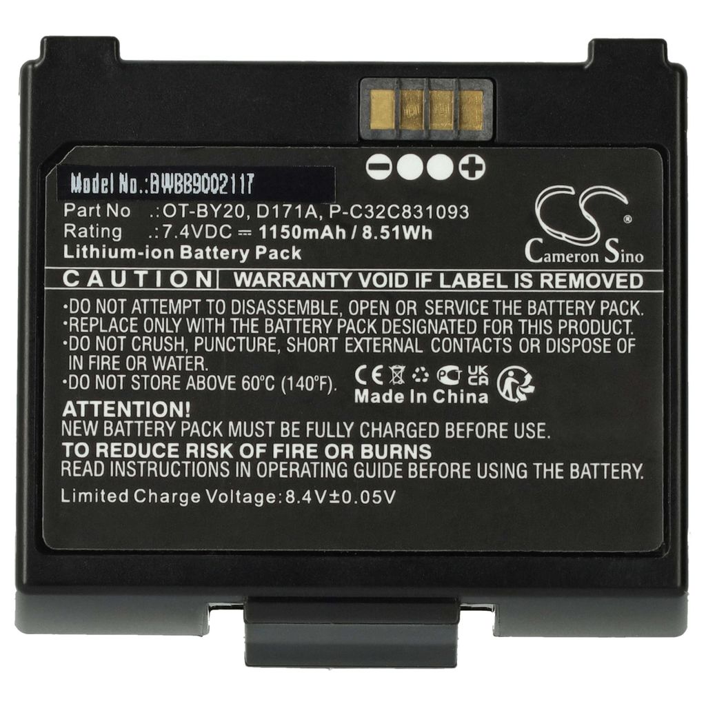 vhbw Akku kompatibel mit Epson TM-P80II PLUS Drucker Kopierer Scanner Etiketten-Drucker (1150 mAh, 7,4 V, Li-Ion)