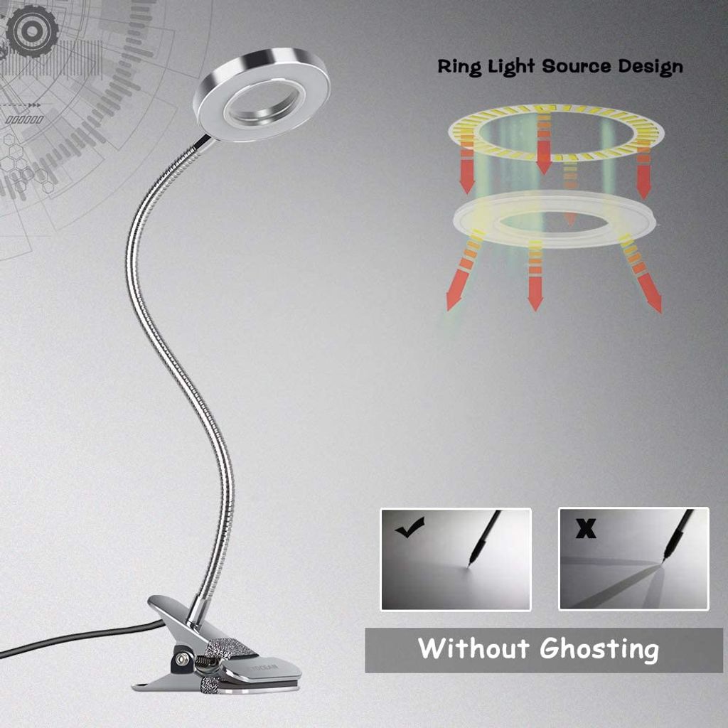 Augenpflege Schreibtischlampe Schwanenhals Bett Lampe LED Leselampe 3 Modi
