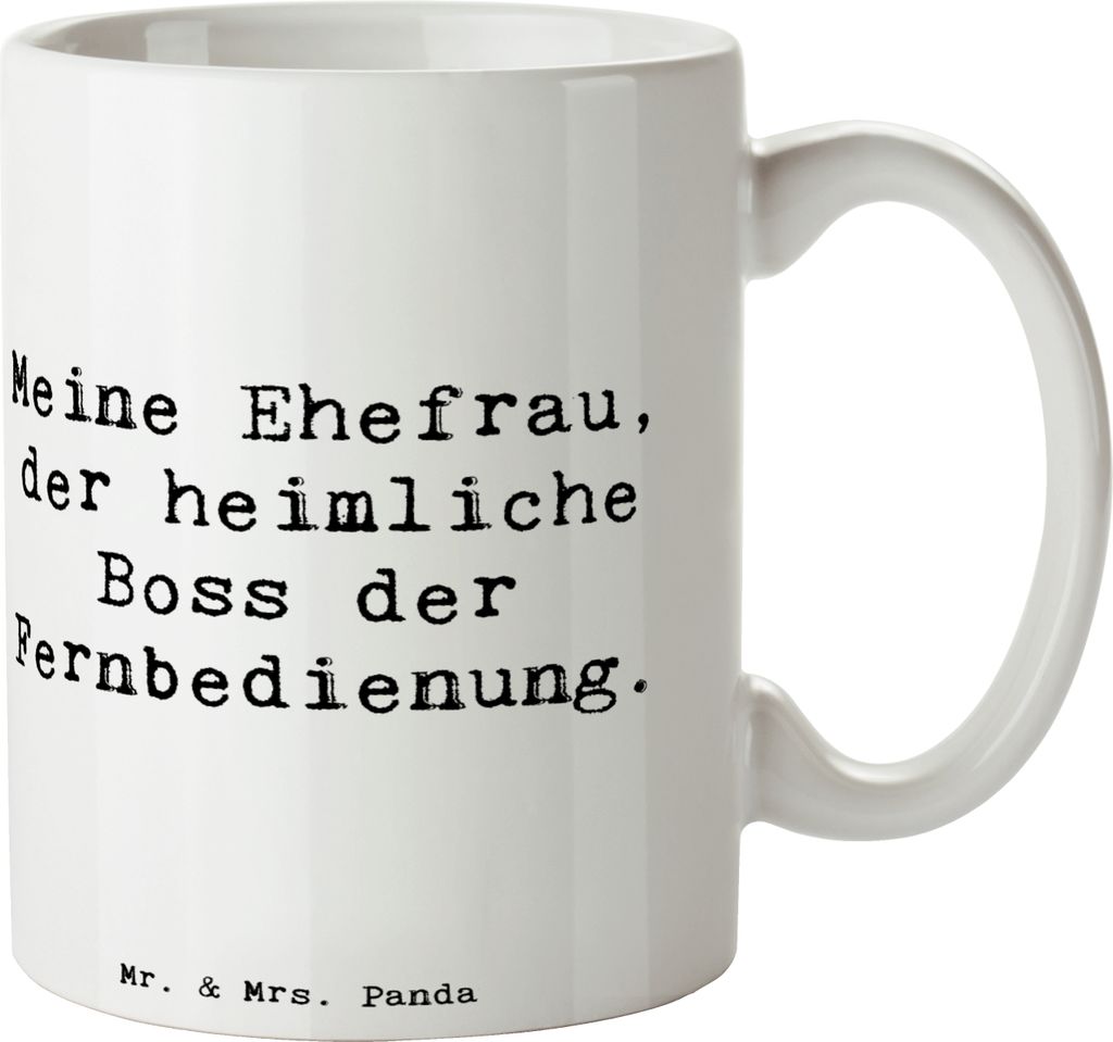 Mr. & Mrs. Panda Tasse Spruch Ehefrau Boss - Weiß - Geschenk, Liebe, Jubiläen, Dankeschön, Humor, Alltag, für, liebevolle Partnerin, Trinkbeche...